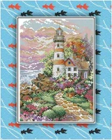 xiangyuanwus shop lovely counted cross stitch kit beacon at daybreak scenic lighthouse light house dim 06883 6883