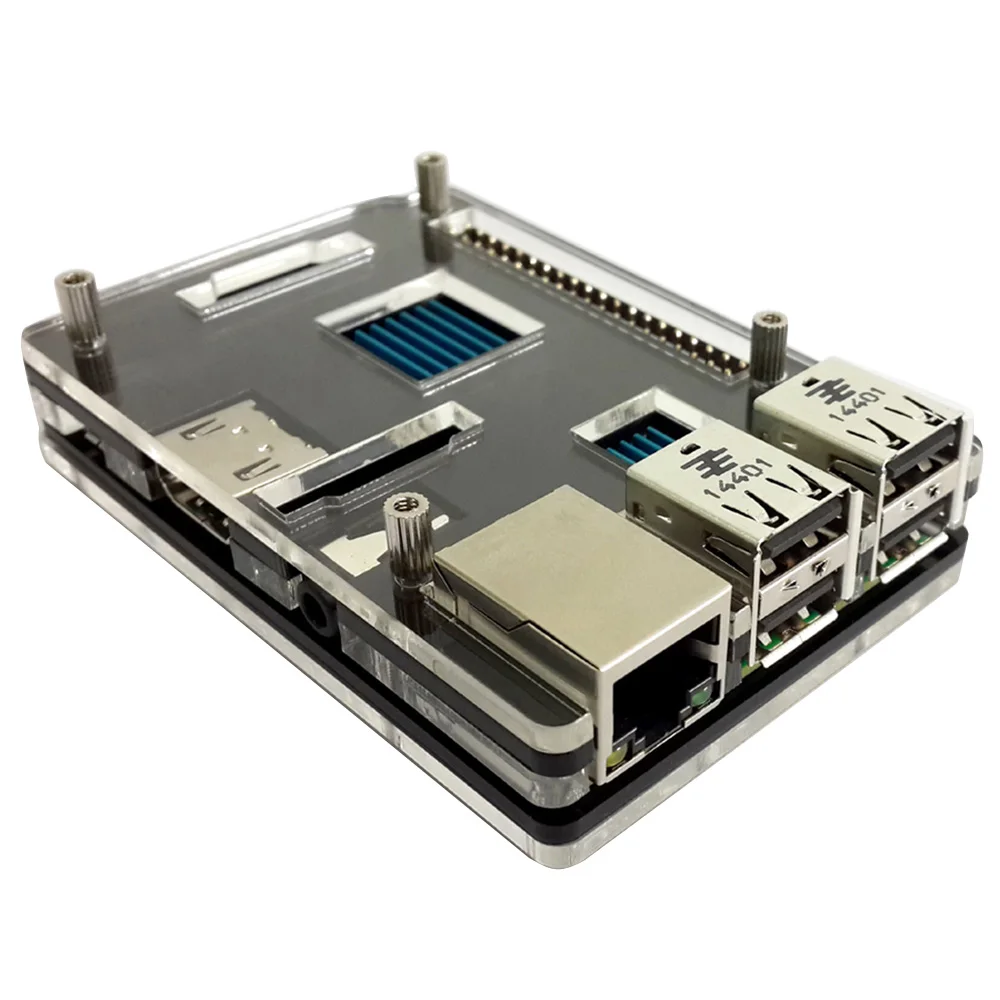 Прозрачная акриловая защитная коробка Elisona 5 слойный чехол для Raspberry Pi 2 3 Model B PRI