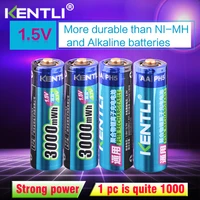 kentli 4pcslot stable voltage 3000mwh aa batteries 1 5v rechargeable battery polymer lithium li ion battery for camera ect