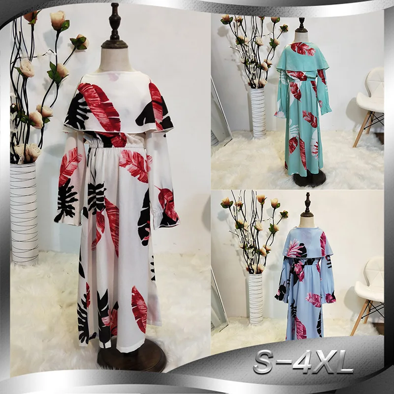 Детский кафтан с цветочным рисунком арабское платье хиджаб для девочек в