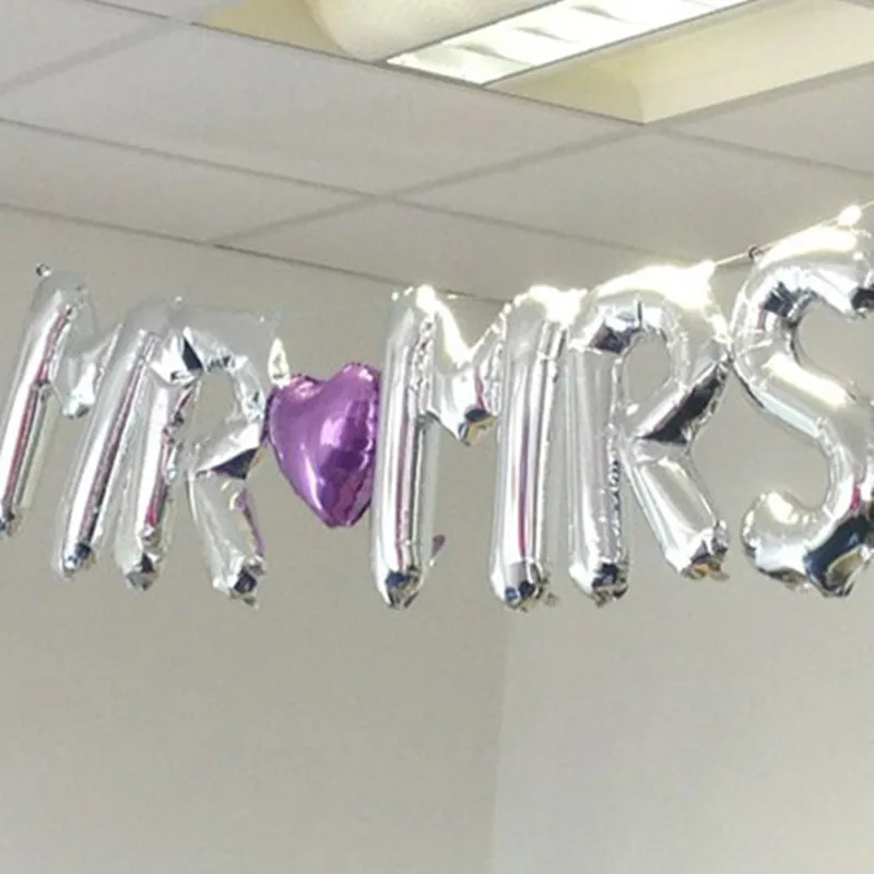 16 дюймовые воздушные шары с буквами серебряного алфавита украшения для дня