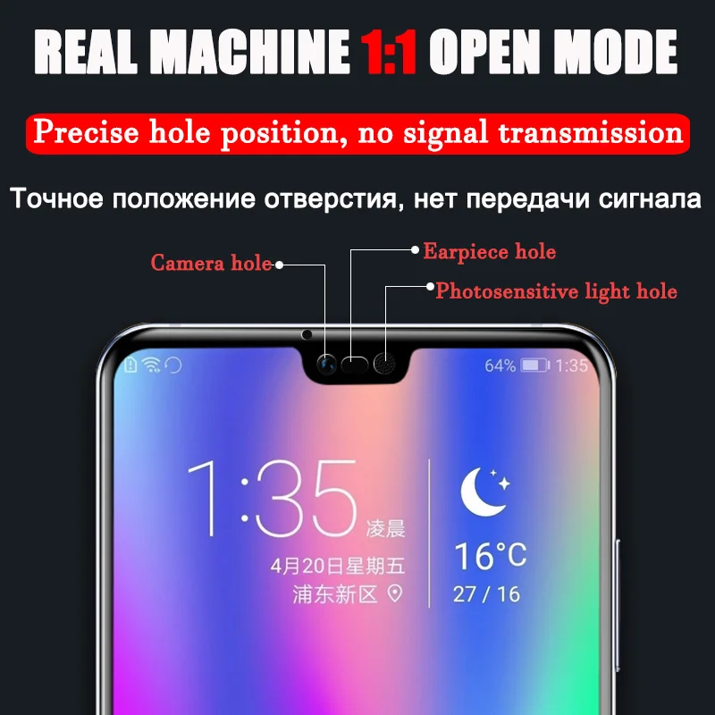 9D Full Cover Tempered Glass Film On The For Huawei Honor 8 9 10 Lite 8X Max Screen Protector Y6 Y7 Y9 2019 Protective | Мобильные