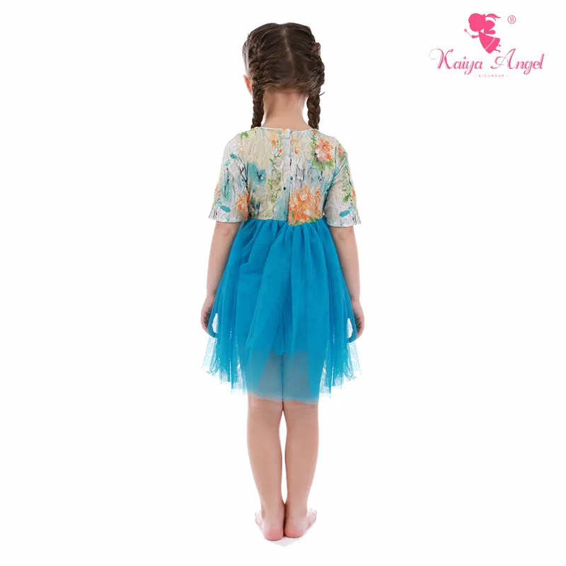 Kaiya Angel Fashion Baby Kids цветные кружевные голубые сетчатые платья для девочек дня