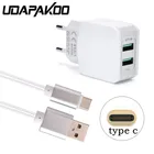 Кабель usb Type-c с металлическим корпусом, 1 м, для samsung Galaxy S8, S9, Xiaomi mi5, a1, a2, LG G6, V30, 2,5 А, 2 USB-порта