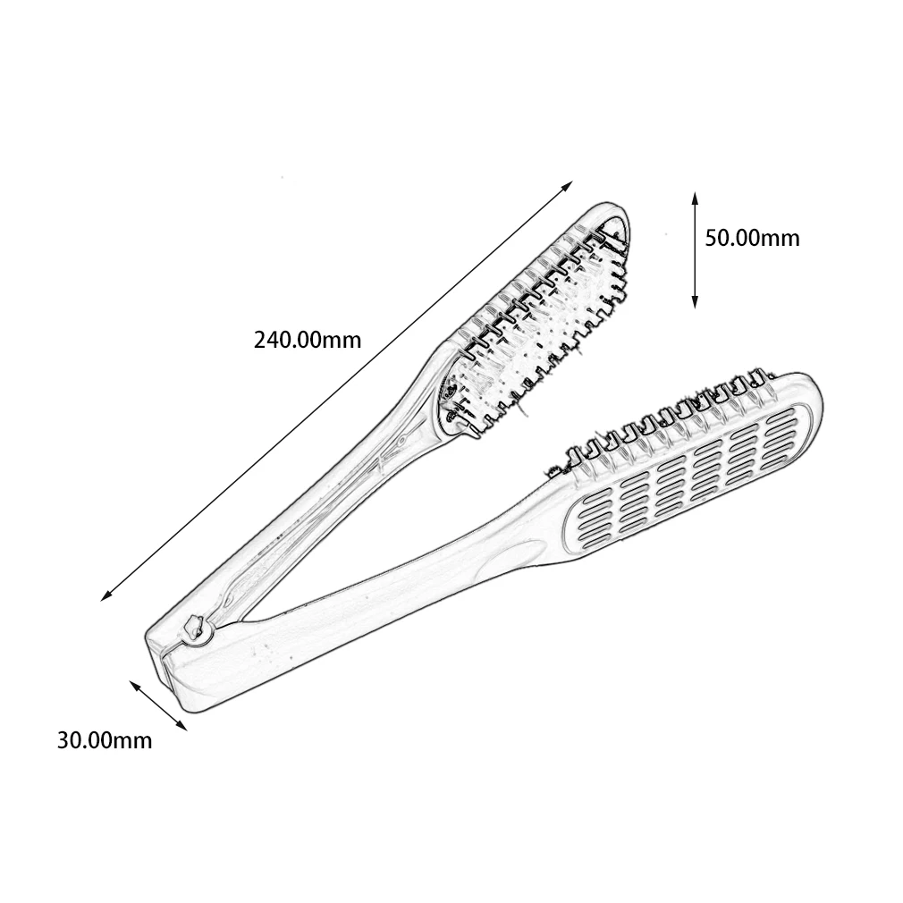 Ceramic Straightening Comb Double Sided Brush Clamp Hair Hairdressing Natural Fibres Bristle Hair Comb Hairstylig Tool