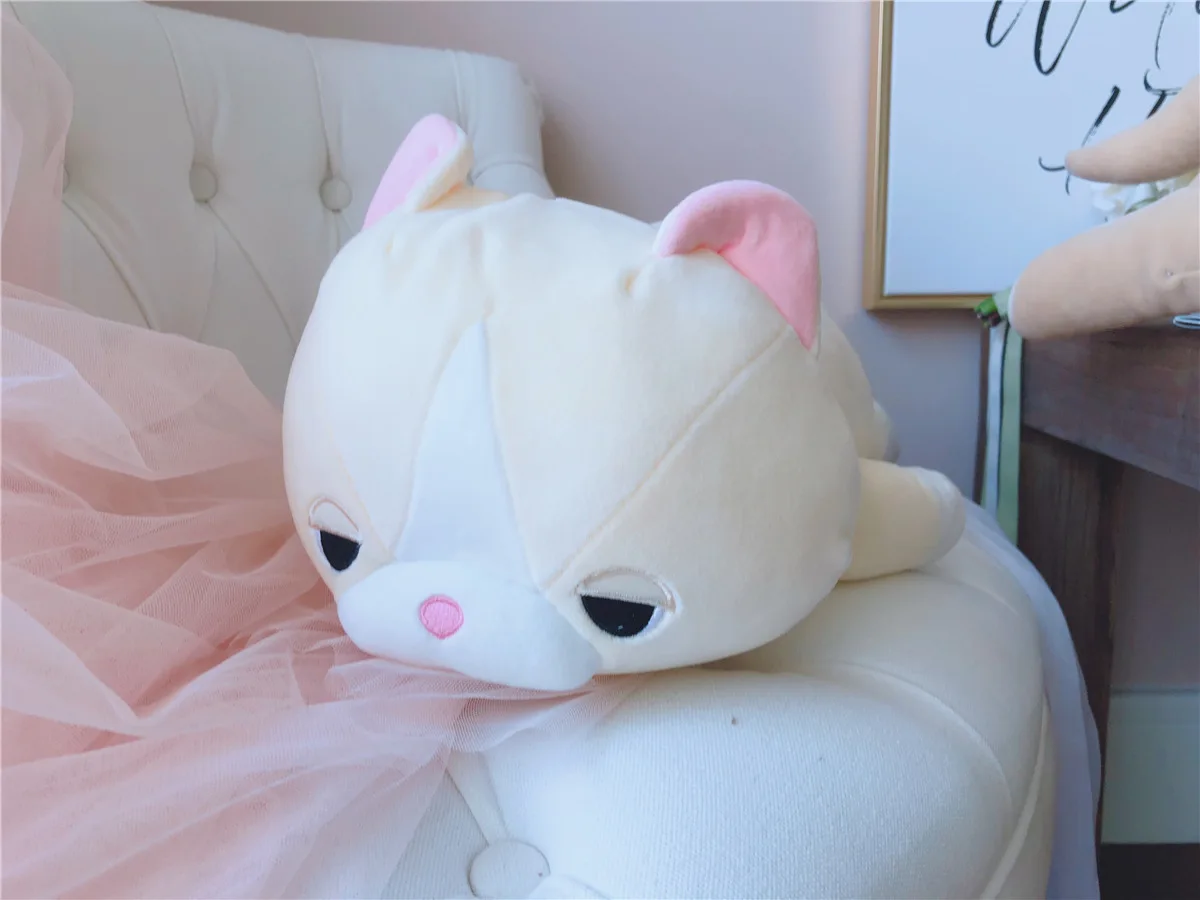white cat Новое поступление, мягкая плюшевая кукла в виде собаки Акита, аниме игрушка, милая подушка в виде кошки для девочек, милая Подушка для детей 45 \ 60 см - Цвет: white cat