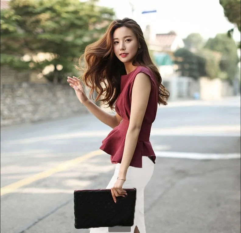 2019 Летняя мода уличная элегантный пояса оборками Блузка для женщин Blusas офисные