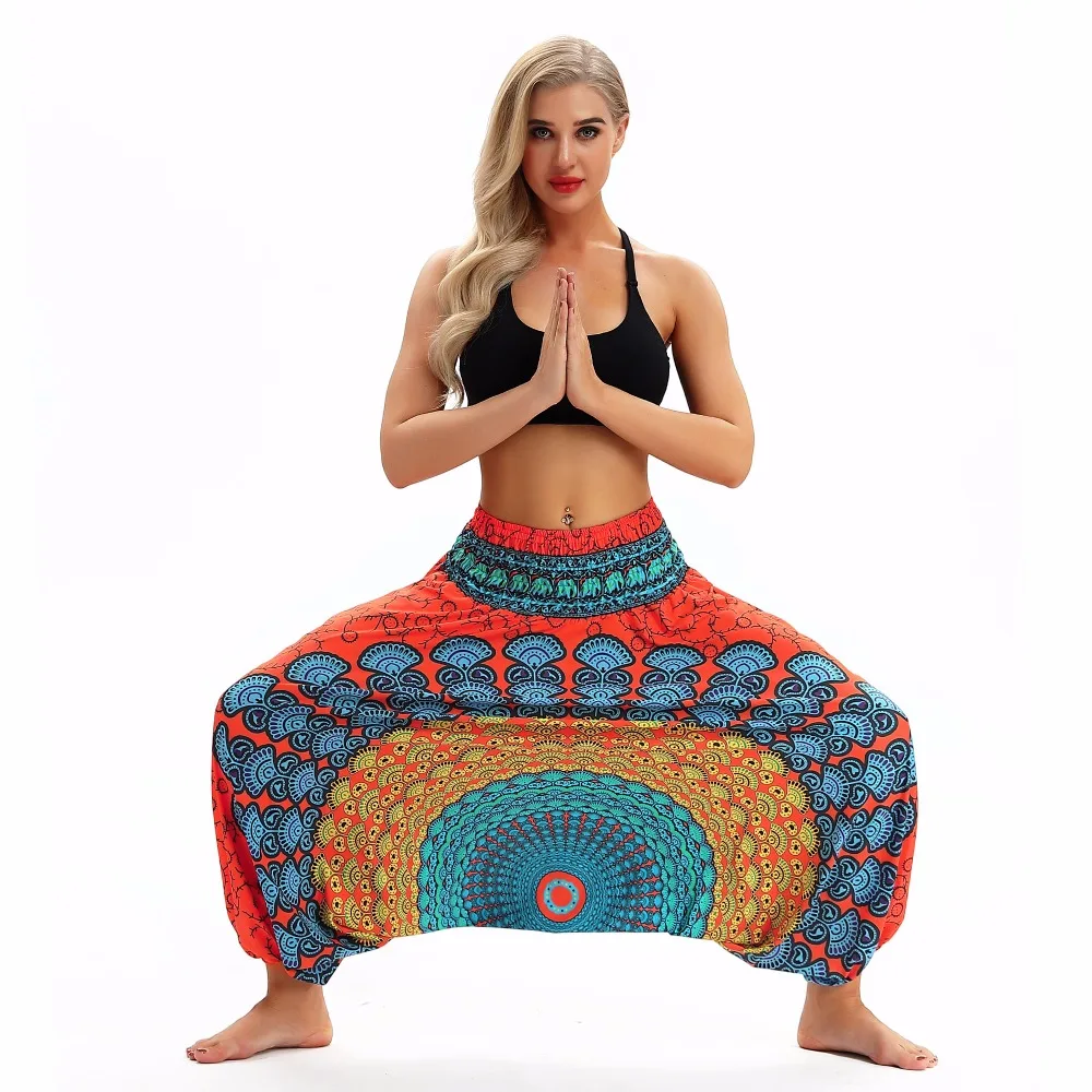 JIGERJOGER летние пляжные yoga Плавание мешковатые охватывает 3D с высокой талией yoga Штаны свободные Фонари Брюки Гарем Lounge шаровары TLL034