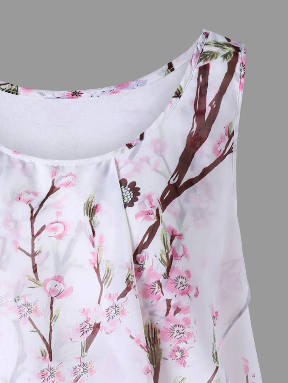 Женский пляжный жилет без рукавов Повседневная Свободная майка с цветочным