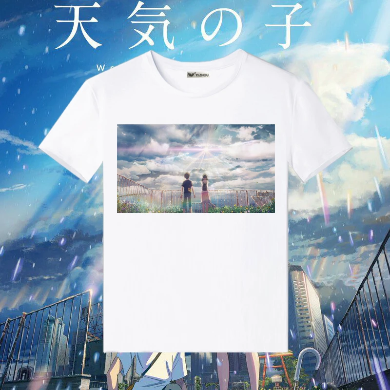 Футболка для косплея Tenkinoko Weathering With You летняя футболка в стиле аниме топ с