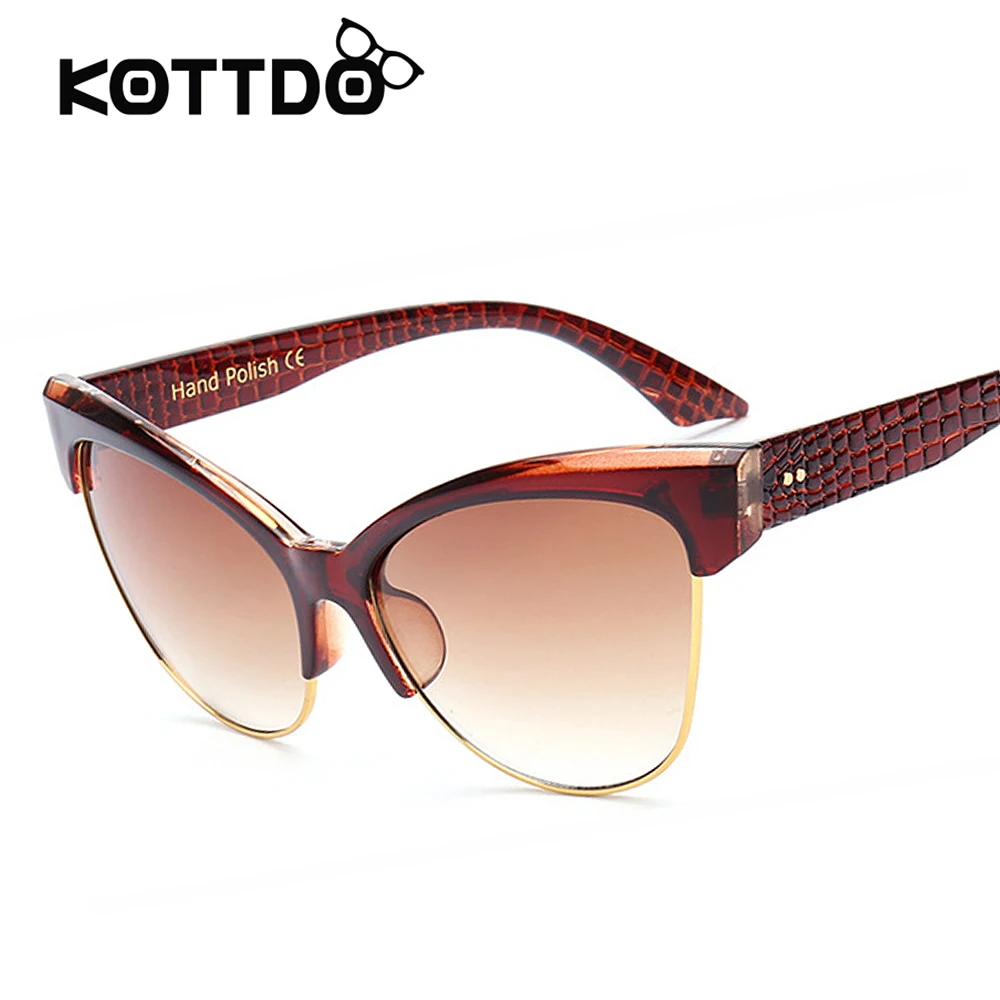 Модные солнцезащитные очки кошачий глаз Для женщин Элитный бренд Винтаж Защита