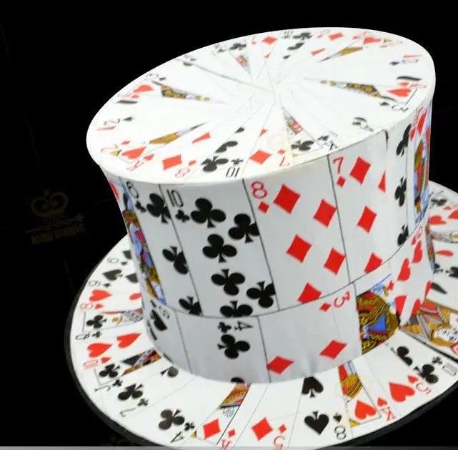 

Card Fan To Top Hat - Magic Tricks,Stage Magic Props,Close Up,Comedy,Magic Toys,Accessories,Illusions,Gimmick,Magician Hats
