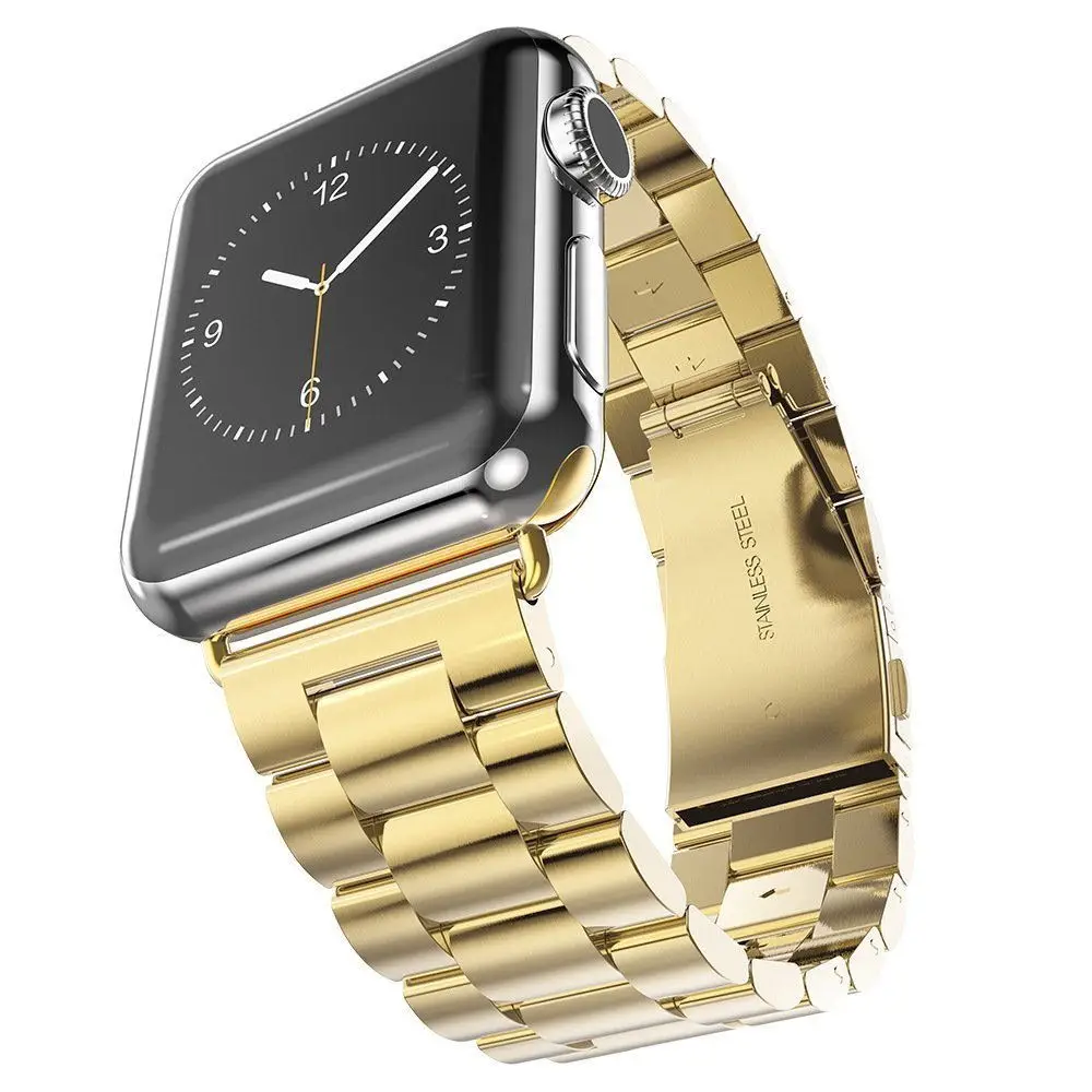 Нержавеющая сталь ремешок для наручных часов Apple Watch версии 40/44/38 мм/42 мм браслет
