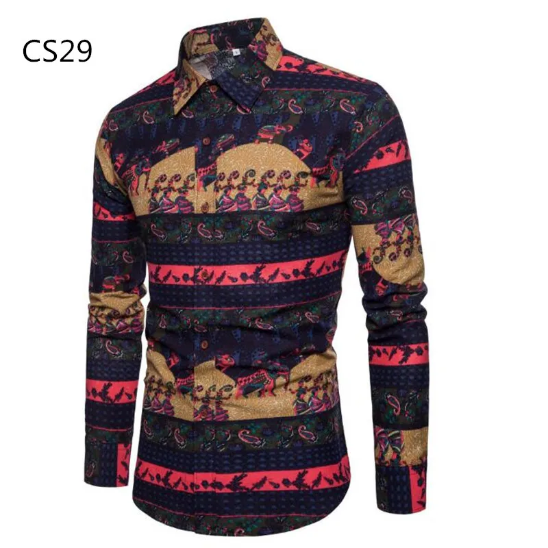 Мужская Самая Модная рубашка с длинными рукавами Повседневная новая хлопковая и