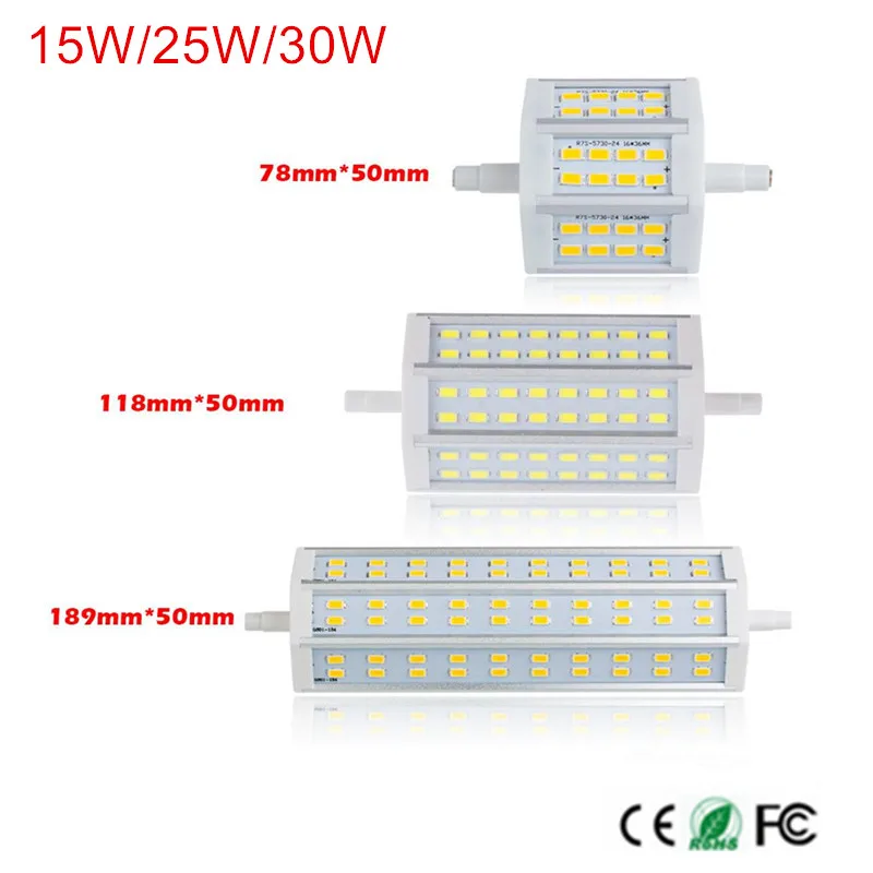Светодиодная лампа R7S с регулируемой яркостью 15 Вт 25 30 SMD5730 r7s 78 мм J78 118 J118 189 J189