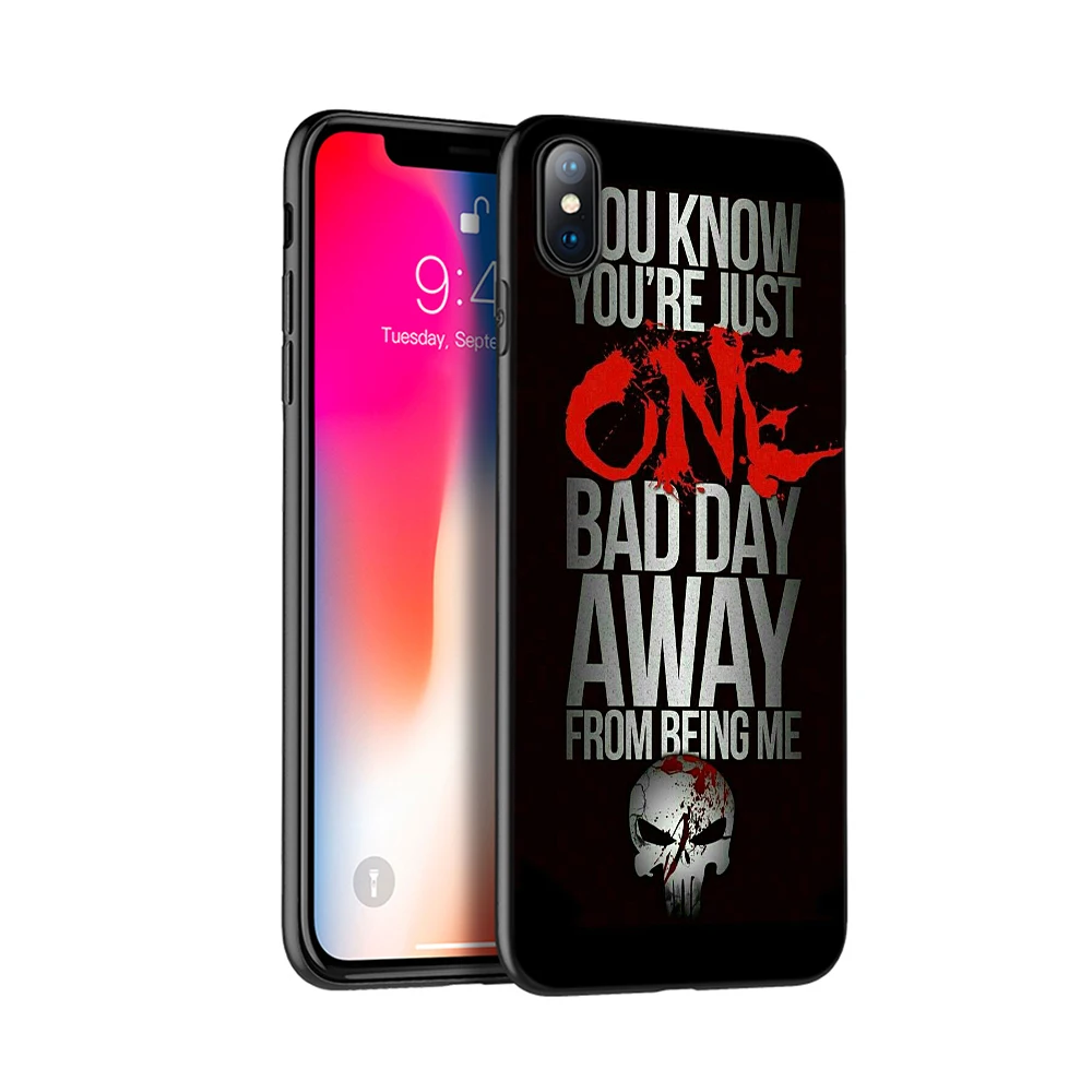 16755 Черный чехол ТПУ для iphone 5 5s se 6 6s 7 8 plus x 10 чехол силиконовый чехол для iphone XR XS MAX чехол Каратель - Цвет: 16755