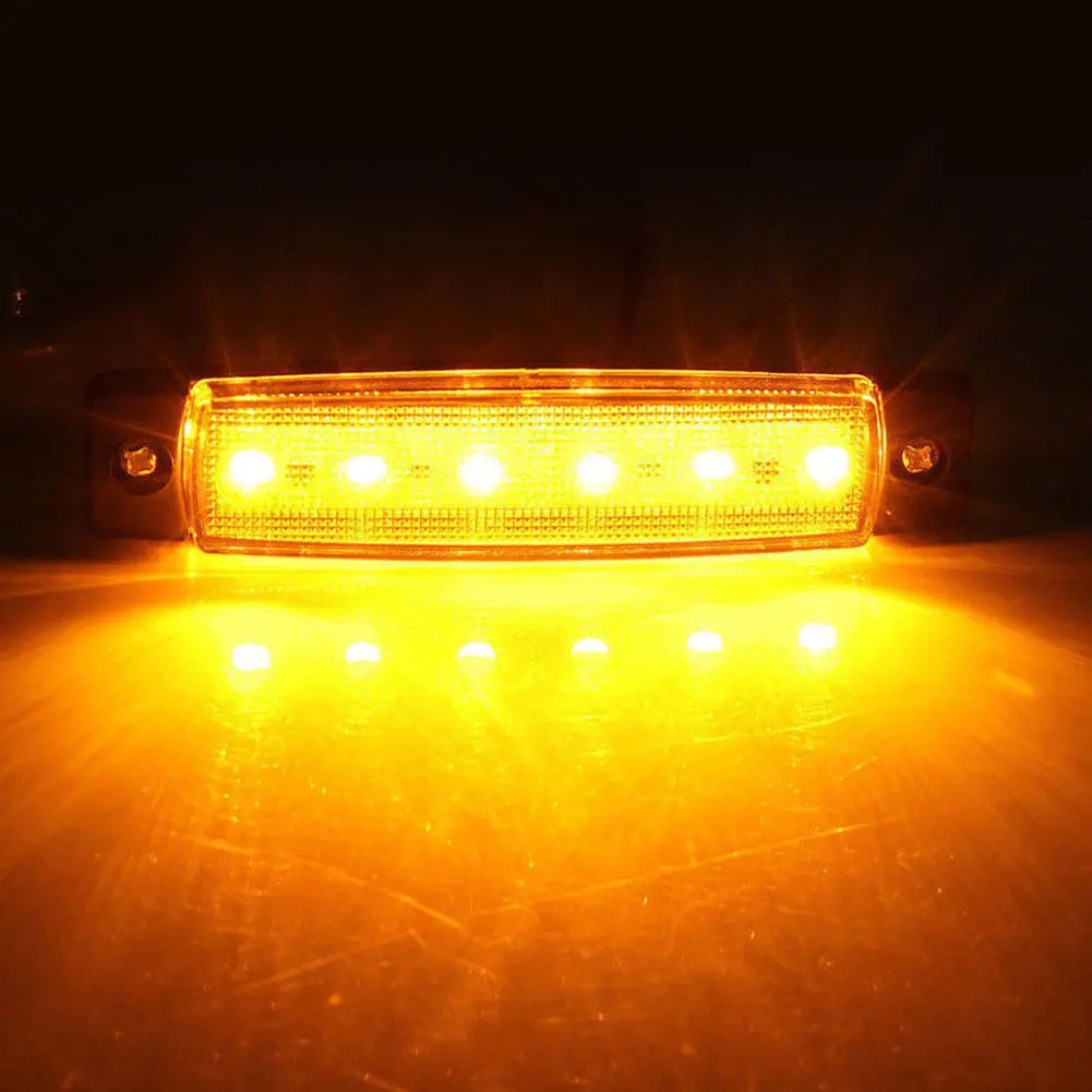 

Super Bright 30Pcs 3Colors DC12V 6LED Lorry Truck Trailer Side Marker Clearance Light Indicator Lamp Set white/red/yellow