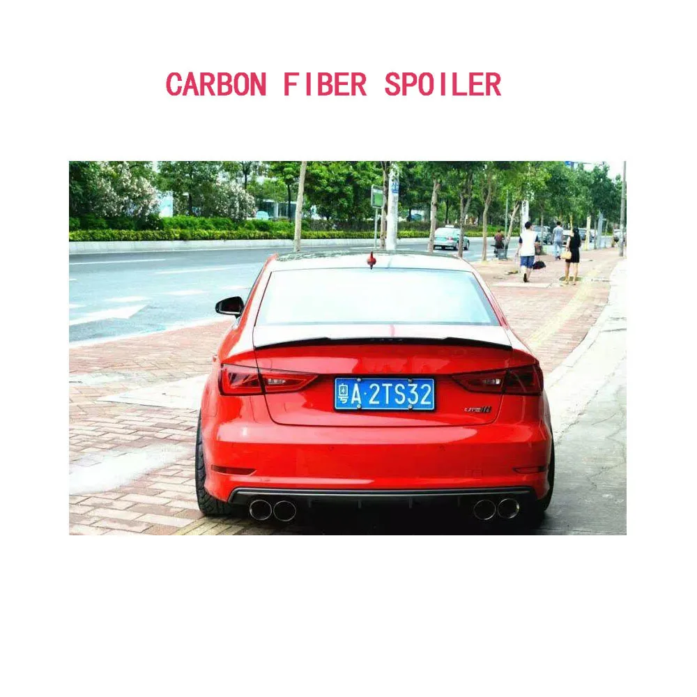 Для A3 S3 8V углеродное волокно задний багажник спойлер крыло для Audi A3 S3 8V седан 2013