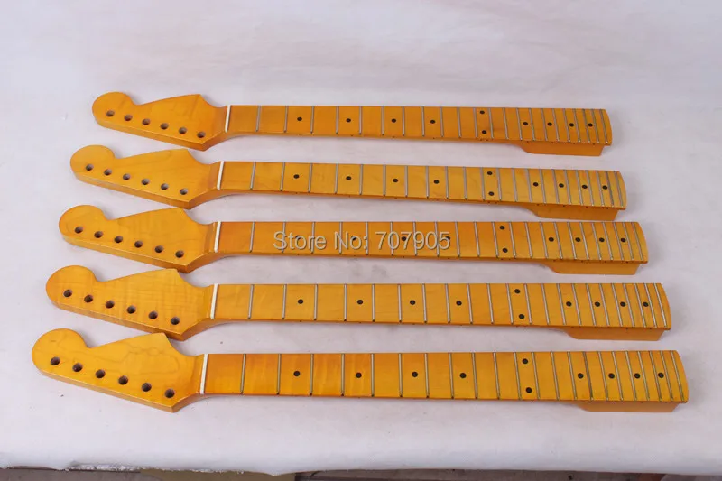 5 шт. желтый Электрогитара шеи Высокое качество пламя сделано и клен гриф|maple