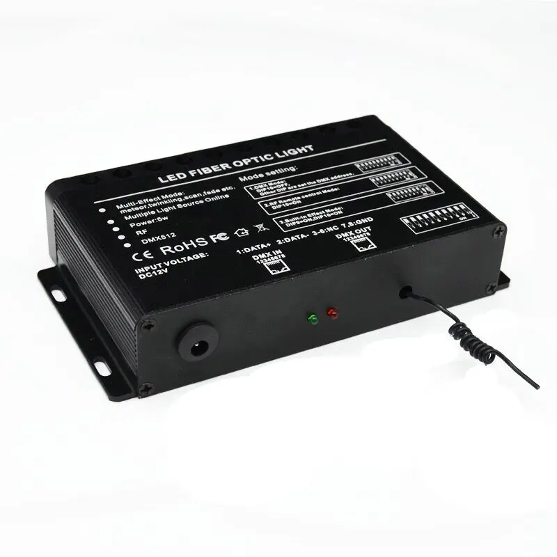 10 отверстий 5 Вт 24Key RF пульт дистанционного управления метеоритный эффект светодиодный драйвер двигателя f/волоконно-оптическое освещение Пластик PMMA кабель-Белый