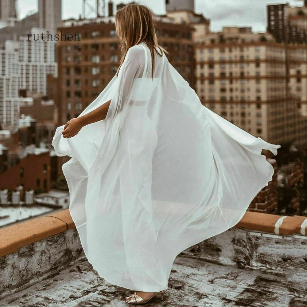 Шифоновая газовая шаль обернутая Болеро длиной до пола свадебная куртка для