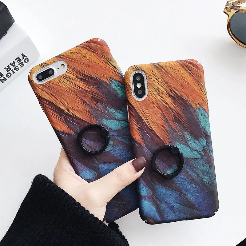 Чехол Boucho с цветными перьями для iphone XS MAX XR X чехол телефона цветопередачей s 6 S 7 8