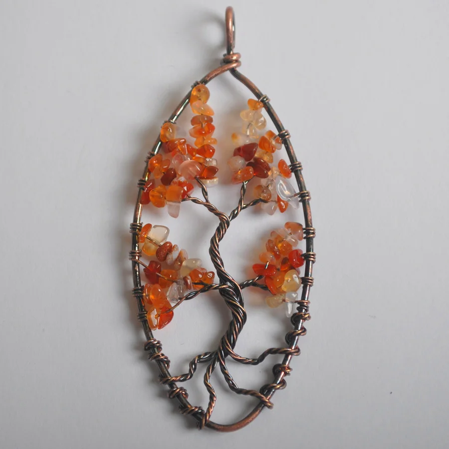 Натуральное дерево жизни ручной работы красная сердолическая бронза медная