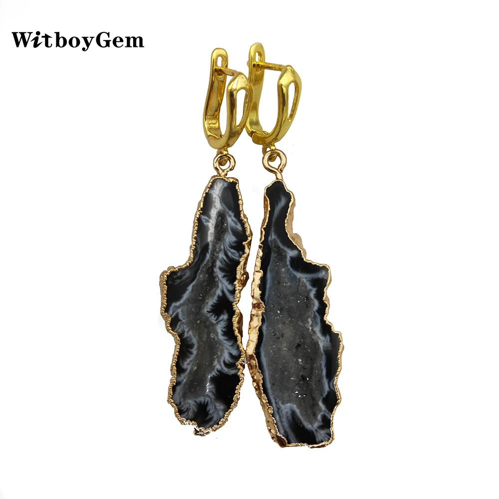 Висячие серьги WitboyGem из натурального драгоценного Агата для женщин богемные