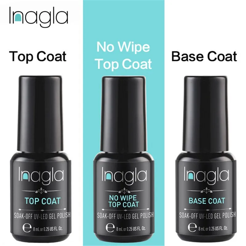 

Inagla база и лаки для ногтей УФ гель лак для ногтей 8 мл Прозрачный био-Гели Soak Off грунтовка Гель-лак для нейл-арта набор для маникюра