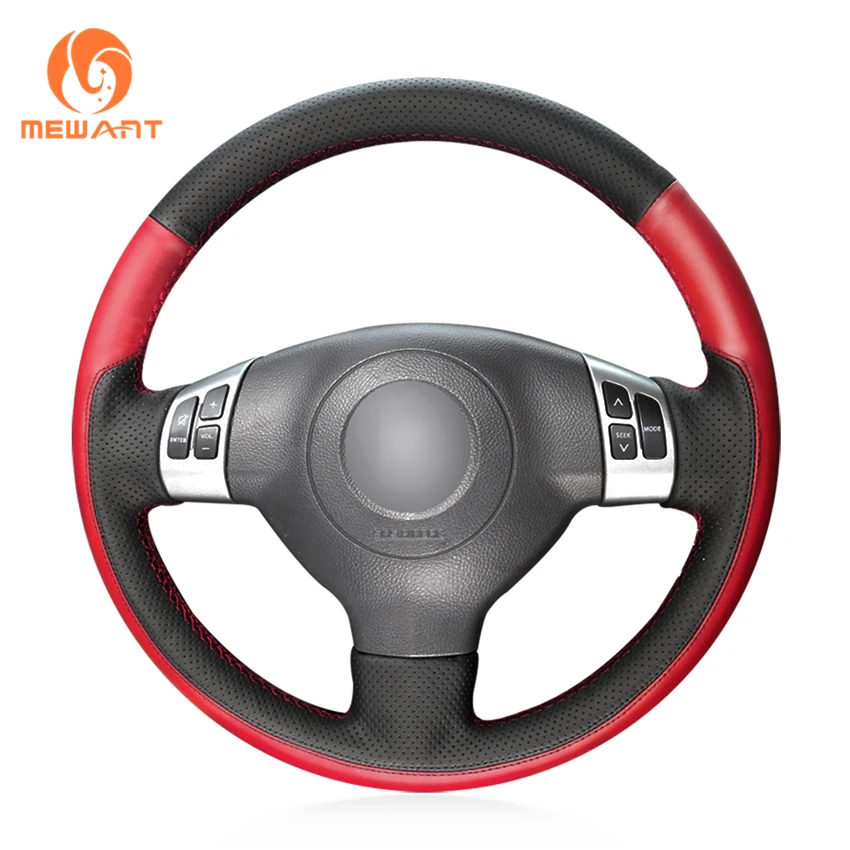 MEWANT черный красный кожаный чехол рулевого колеса автомобиля для Suzuki SX4 2006-2013 Alto 2009- Swift 2005-2011 Opel Agila