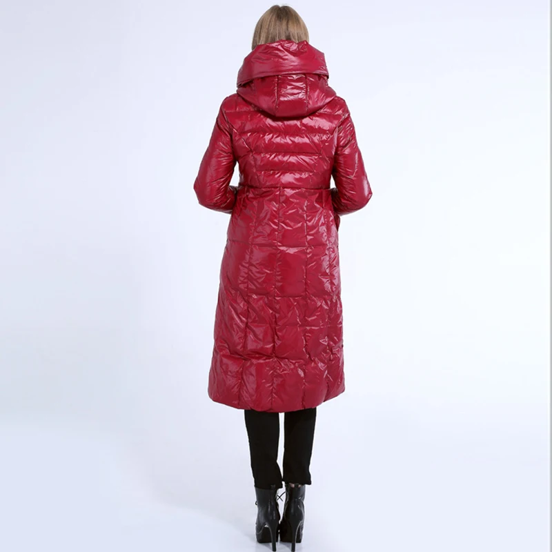 Зимнее женское пальто с перьями теплая верхняя одежда яркая длинная пуховая