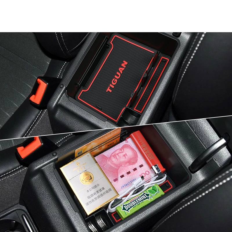 MCrea автомобильный ящик в салон для хранения подлокотнике ABS VW Tiguan 2017 2010-2016 Volkswagen