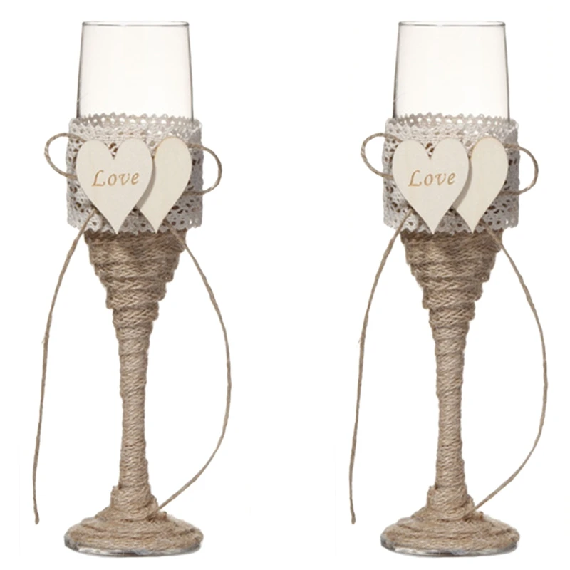 Новинка-1 Набор персонализированные любовь свадьба свадебное шампанское тостов