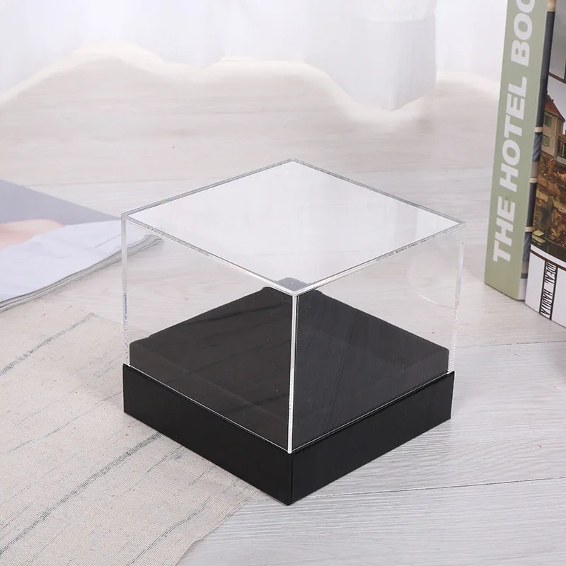 New Acrylic Rose Flower Box Makeup Organizer Artificial Bouquet Gift Home Decor Wedding With Cover | Дом и сад