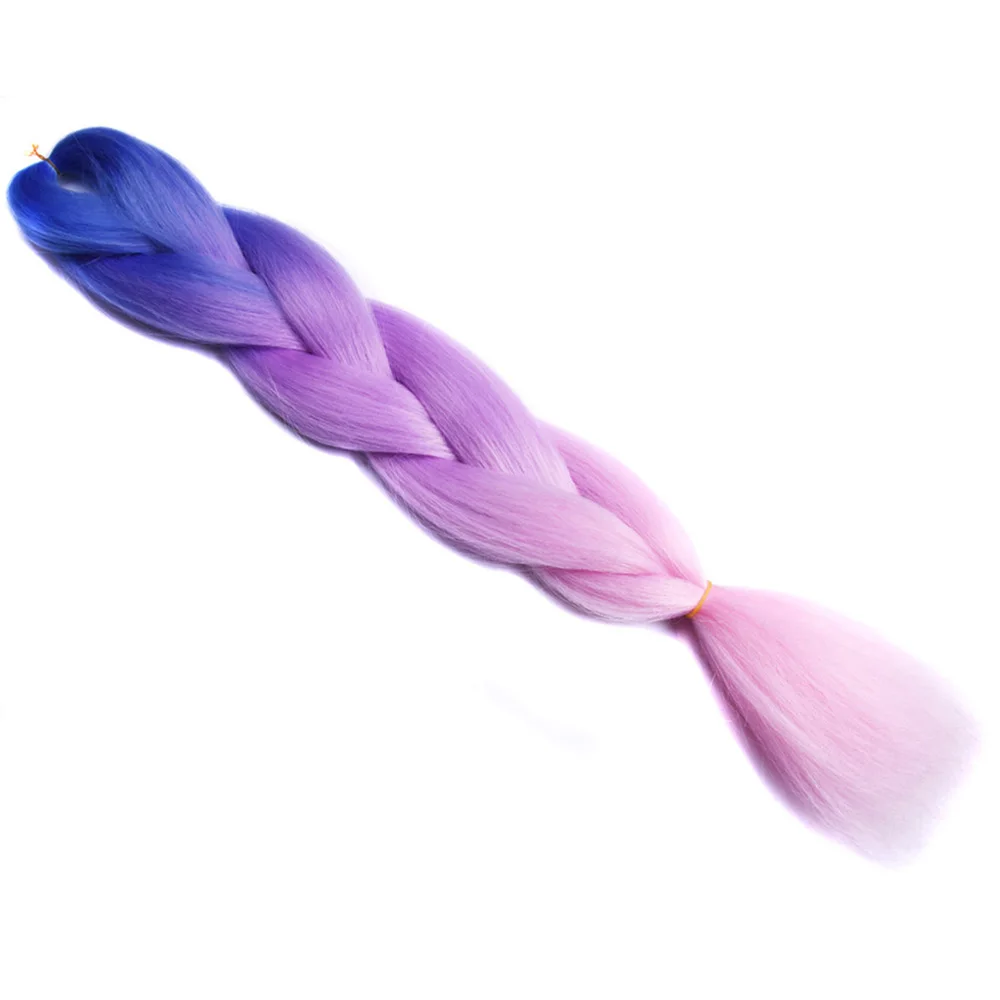 Sallyhair синий фиолетовый розовый красочные высокая температура большие синтетические косы омбре плетение волос для наращивания белый для женщин - Цвет: #118