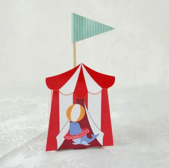 10 шт./лот мультфильм цирк тема вечерние DIY коробка конфет для детей подарок на