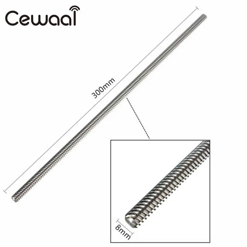 Cewaal 3d части принтера THSL 300 8D свинцовый винт трапециевидный T8 2 диаметр 8 мм