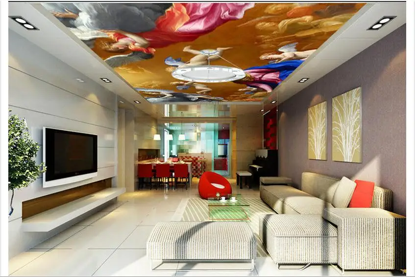 3D photo wallpaper 3d celing murals Angel wings frescoes on the classical style wall paper living room decoration | Обустройство дома