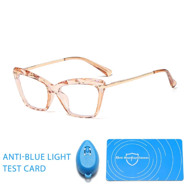 RFOLVE Fashion Gemstone Cutting Texture Anti-Blue Light Glasses Women UV Resistant Relieve Eye Fatigue Goggles Ladies RX194 - Цвет оправы: C3 Orange