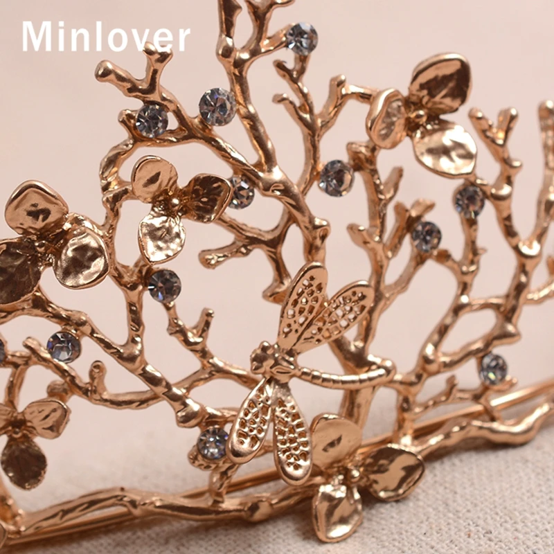 Minlover/ новые модные Романтические свадебные диадемы, Этнические женские свадебные аксессуары для волос, повязка на голову ручной работы для девочек HG171