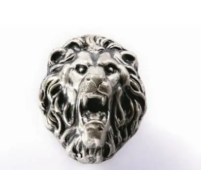 Lion LCH в скандинавском стиле, голова лошади, слон, олень, креативная ручка, винтажная ручка из свинцового цинкового сплава для шкафа, выдвижной ящик, матовое серебро - Цвет: Lion