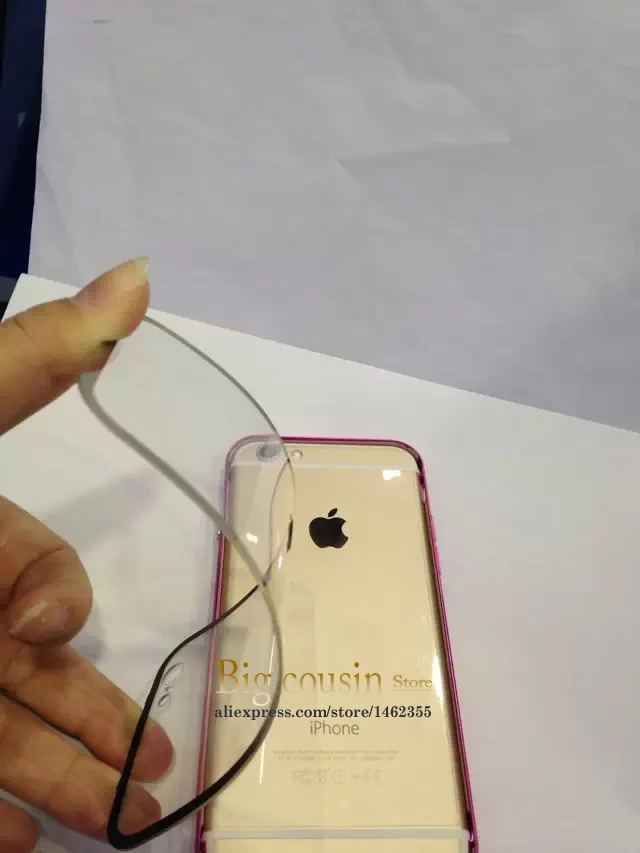 Double Color Metal Frame Transparent Back shell Case For apple iphone 6 4.7 5.5 inch plus case Combination can be separated |