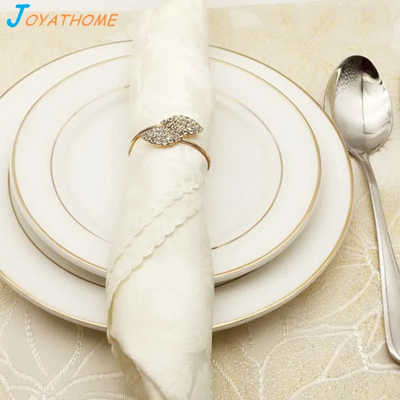 Joyathome Изысканный High End форма серебряного листа кольца для салфеток металлическая