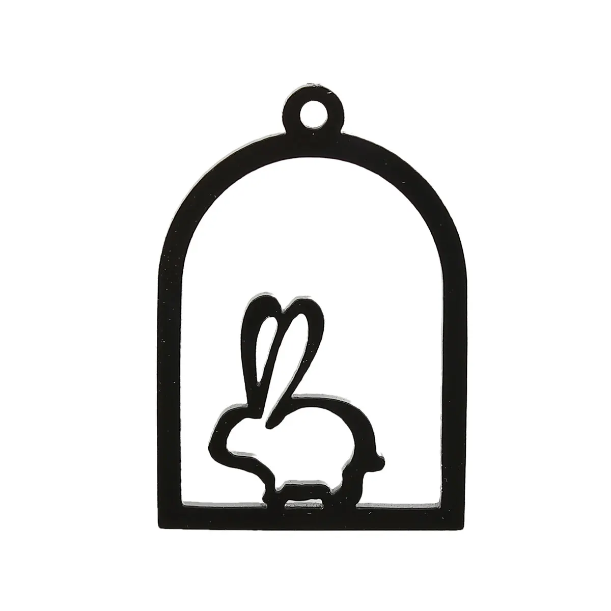 Doreen Box акриловые подвески с открытой спиной для черного кролика из смолы 50 мм (2