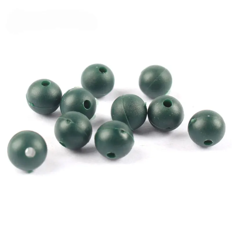 100pcs/Lot Soft Plastic Beads Round 8mm Black/Brown/Green Rubber Fishing Rig Carp Accessories | Спорт и развлечения