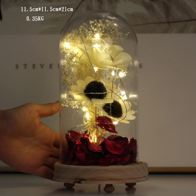1 Piece Home Decor Glass Bedroom LED Night Light Figure Christmas Party Birthday Gift Wedding Figurie for Decoration | Дом и сад