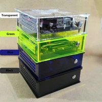 simple itx transparent mini chassis industrial 1717cm motherboard case with 84w power supply desktop computer htpc