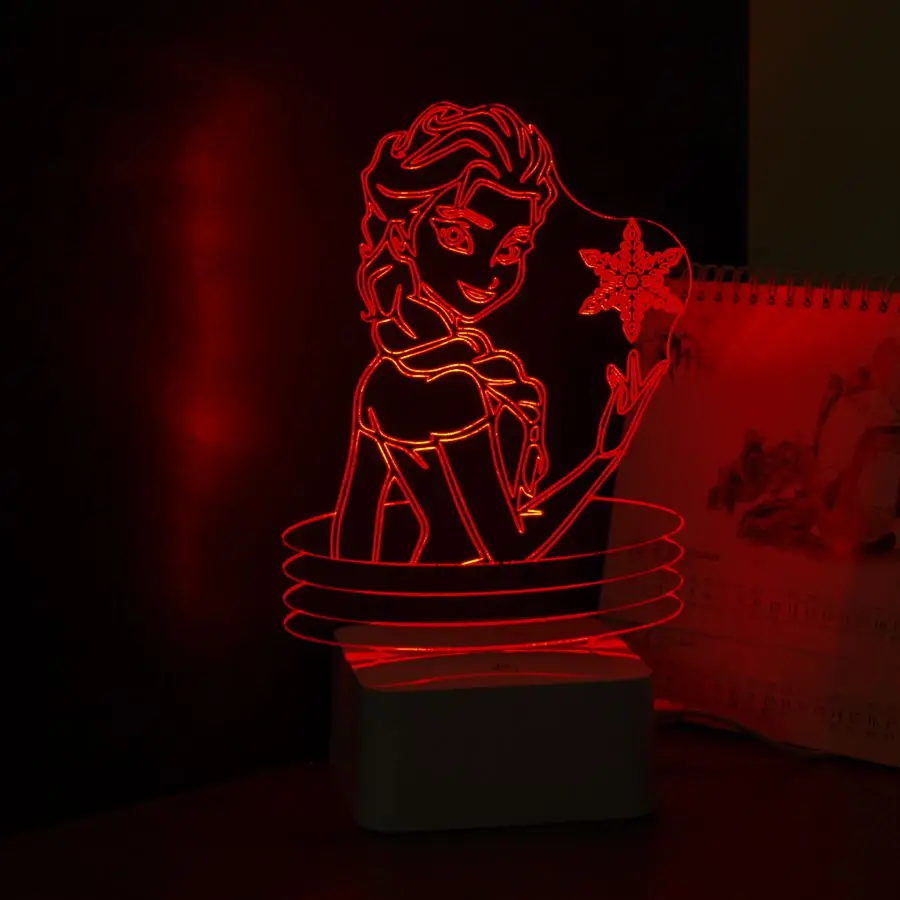 Cnhidee USB Новинка Дети Прекрасный 3D лампа помимо огни Эльза Анна светодиодный
