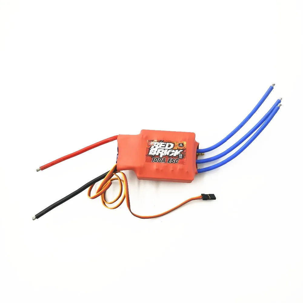 Красный кирпич HV 100A бесщеточный ESC электронный регулятор скорости с водяным охлаждением ESC 6 S-10 S для RC лодки(без заднего хода