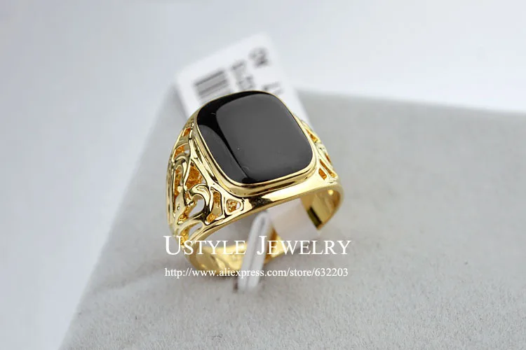 Модное черное кольцо USTYLE мужские кольца ювелирные изделия для мужчин | Украшения